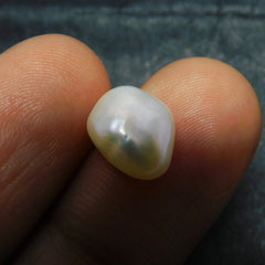 Precious Pearl 2.75 Carat Certified White SEA Pearl High Quality Gemstone , Cabochon Cut Pearl , Best For Gift & Jwelery Making | Free Shipping With Free Extra Gift | Beautiful Offer