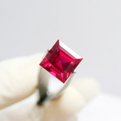 Natural Red Ruby 7.40 Carat Square Cut Certified Loose Gemstone, Ring Size | Beautiful Stone | Best Offer