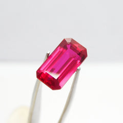 8.15 Carat Emerald Shape Natural Bloody Pigeon Red Ruby CERTIFIED Loose Gemstone | Free Shipping Free Gift | Burmese Ruby