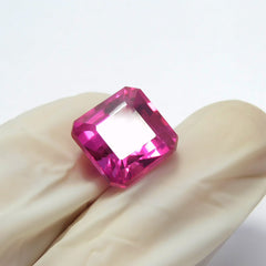 Beautiful Stone Natural Pink Ruby Square Cut Certified 9.95 Carat Loose Gemstone | Best Price | Use As Gift