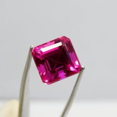 Beautiful Stone Natural Pink Ruby Square Cut Certified 9.95 Carat Loose Gemstone | Best Price | Use As Gift