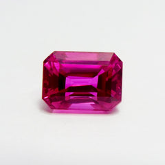 7.25 Carat Natural Ruby CERTIFIED Pinkies Ruby Emerald Cut Loose Gemstone