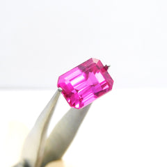 7.25 Carat Natural Ruby CERTIFIED Pinkies Ruby Emerald Cut Loose Gemstone