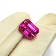 7.25 Carat Natural Ruby CERTIFIED Pinkies Ruby Emerald Cut Loose Gemstone