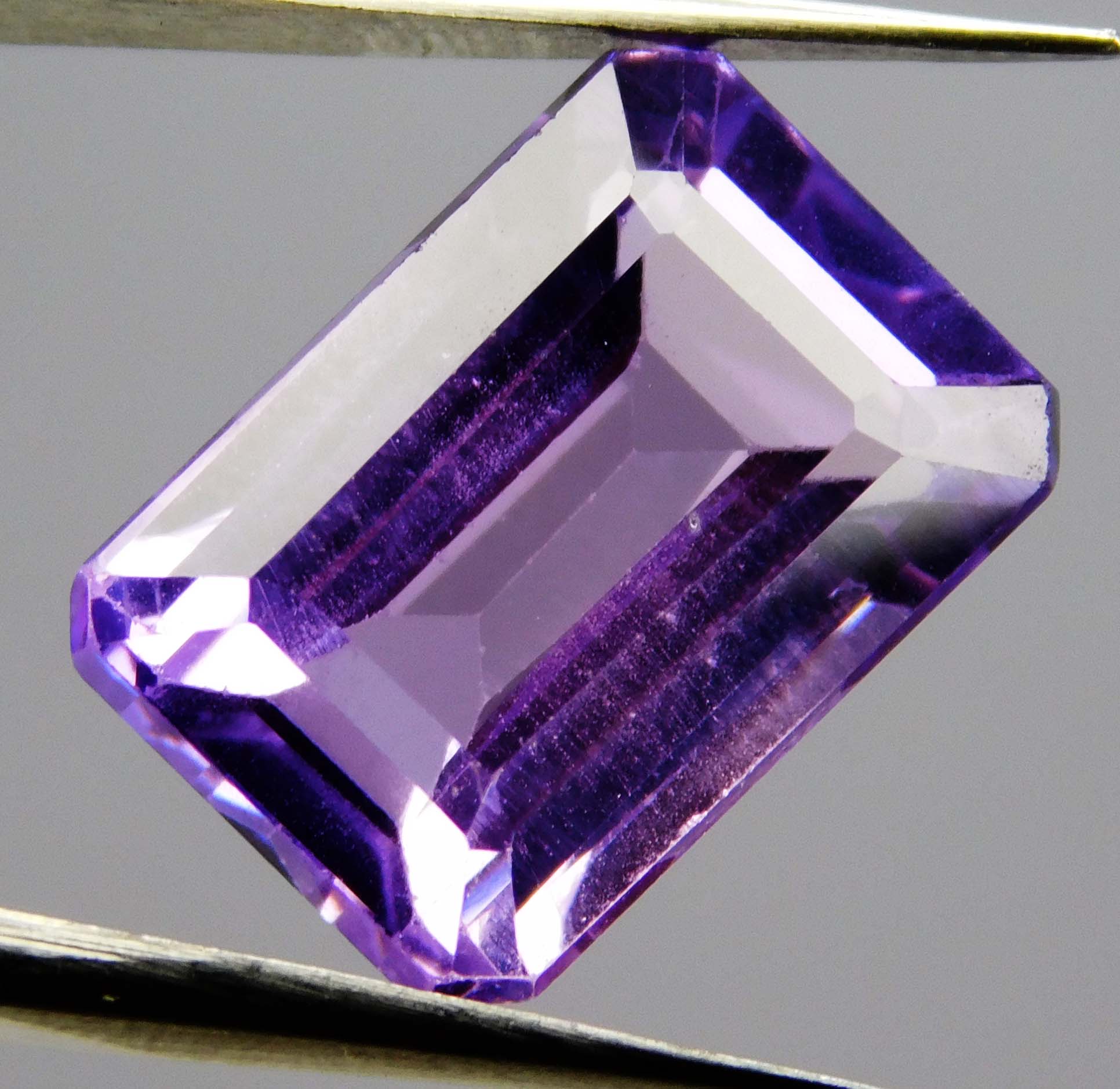 Purple Amethyst CERTIFIED 9.90 Ct Natural Emerald Cut Loose Gemstone CERTIFIED