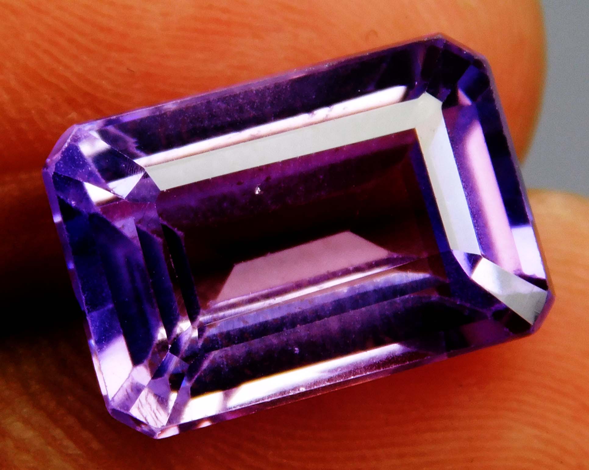 Purple Amethyst CERTIFIED 9.90 Ct Natural Emerald Cut Loose Gemstone CERTIFIED