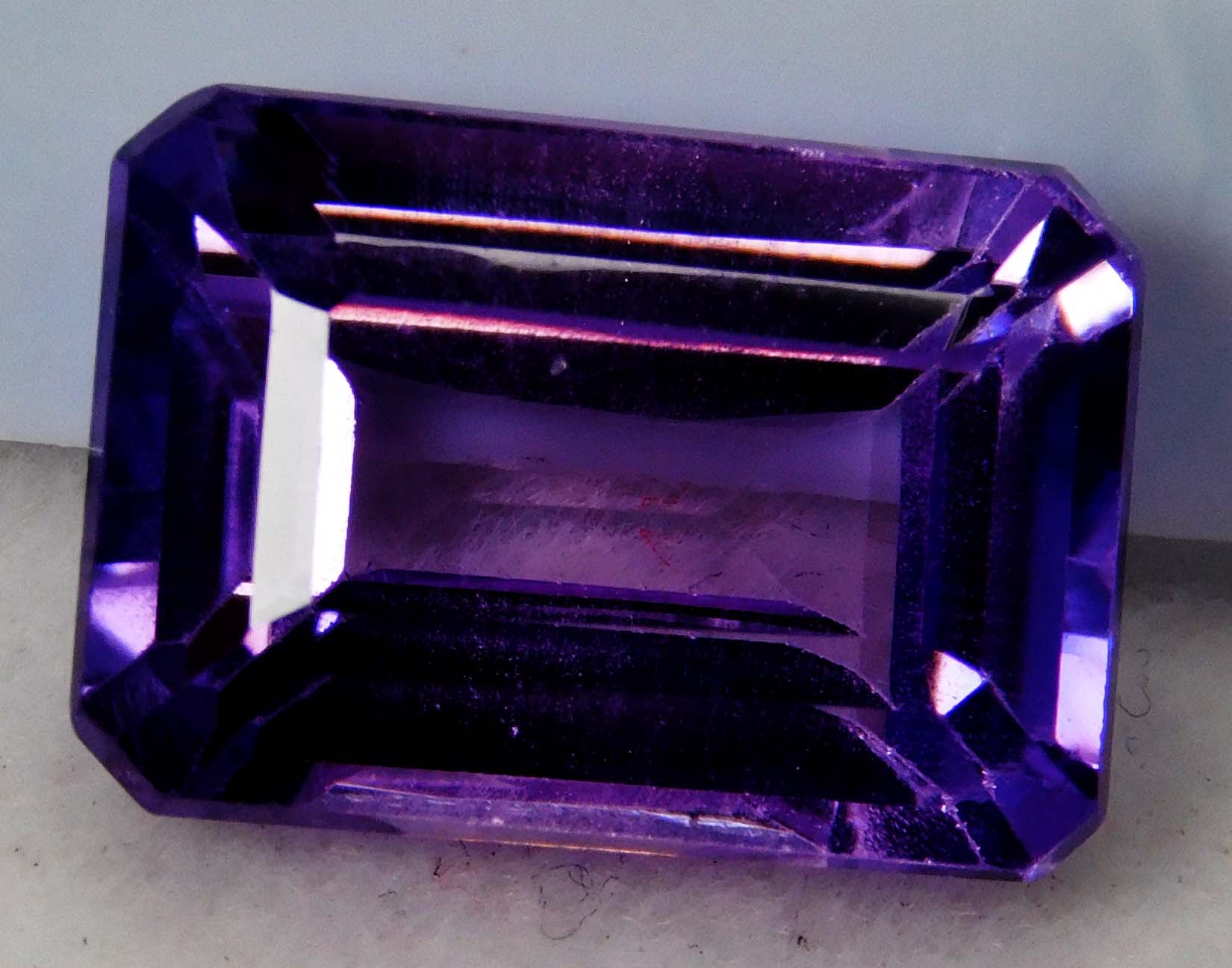 Purple Amethyst CERTIFIED 9.90 Ct Natural Emerald Cut Loose Gemstone CERTIFIED