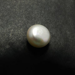 Natural White Pearl 6.35 Ct CERTIFIED Mabe South Pacific SEA Round Cut Loose Gem