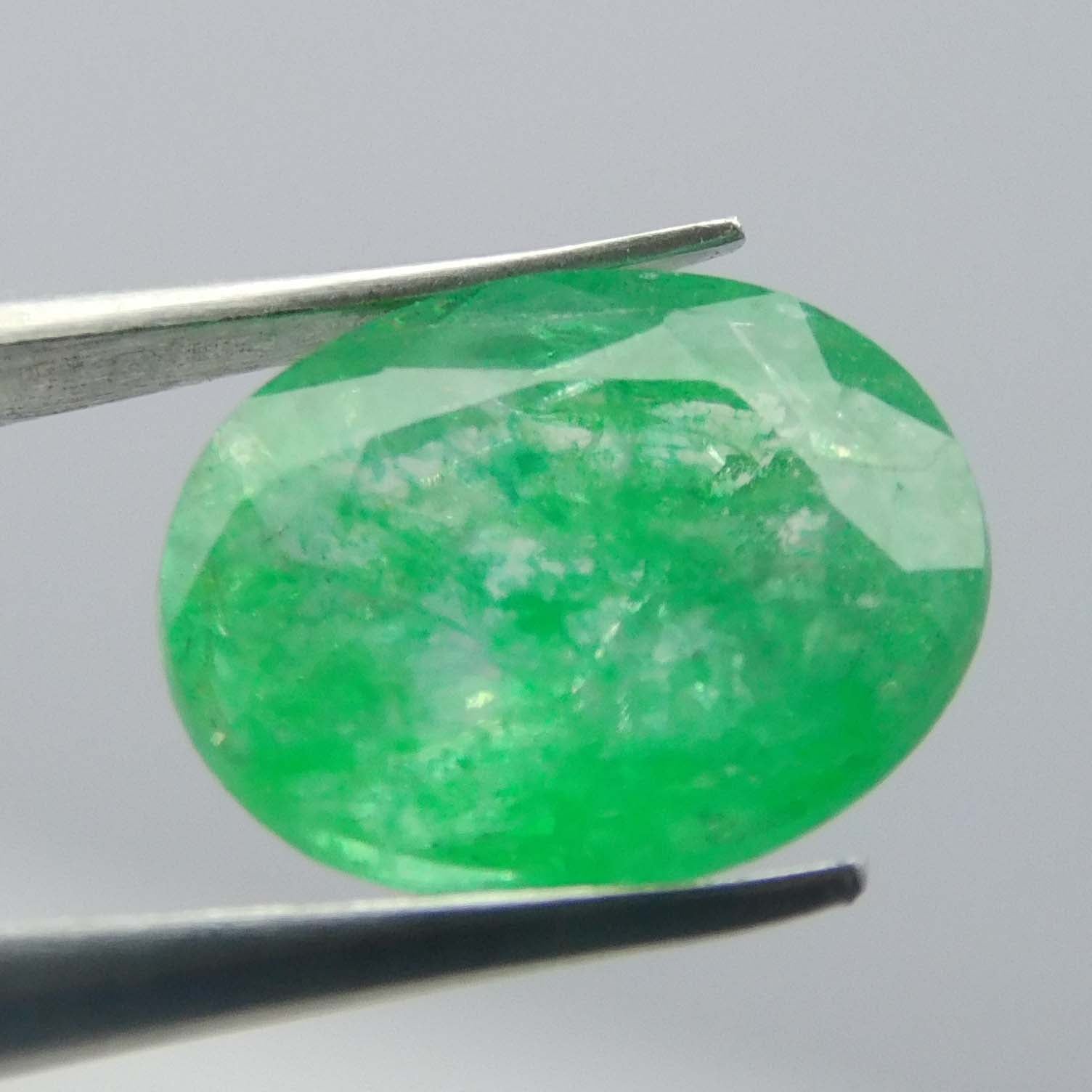 Fine Oval Cut CERTIFIED 7.21 Ct Natural Emerald Colombian Green Loose Gemstone