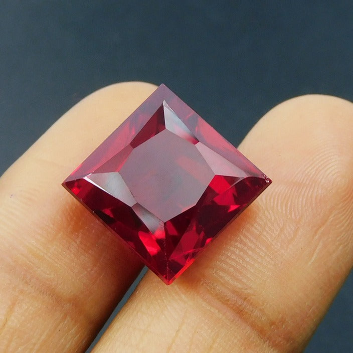 13.56 Ct Natural Pigeon Bloody Ruby Red Square Cut Loose Gemstone Certified Ruby Square Cut Red Ruby From Mozambique