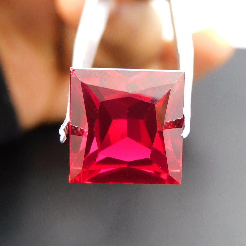 13.56 Ct Natural Pigeon Bloody Ruby Red Square Cut Loose Gemstone Certified Ruby Square Cut Red Ruby From Mozambique