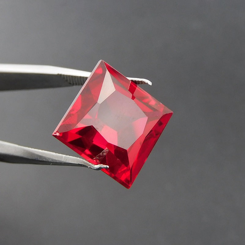 13.56 Ct Natural Pigeon Bloody Ruby Red Square Cut Loose Gemstone Certified Ruby Square Cut Red Ruby From Mozambique