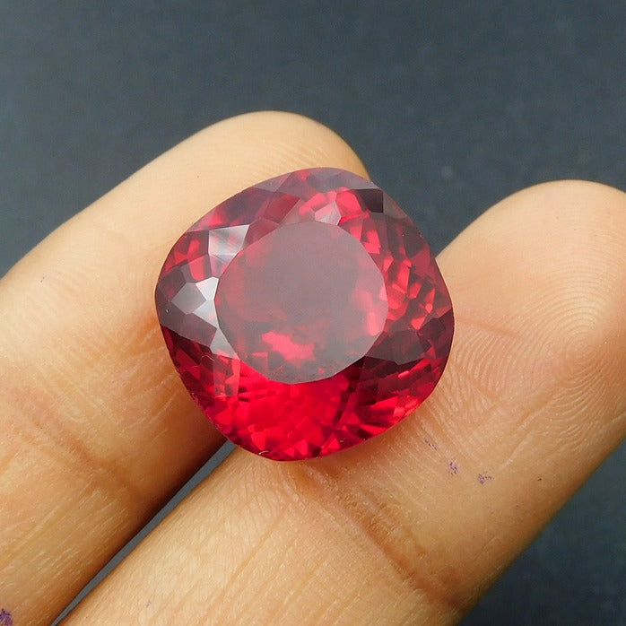 Square Cushion Cut 10.35 Carat Natural Certified Flawless Red Ruby Loose Gemstone-Its Believes For Safety And Security