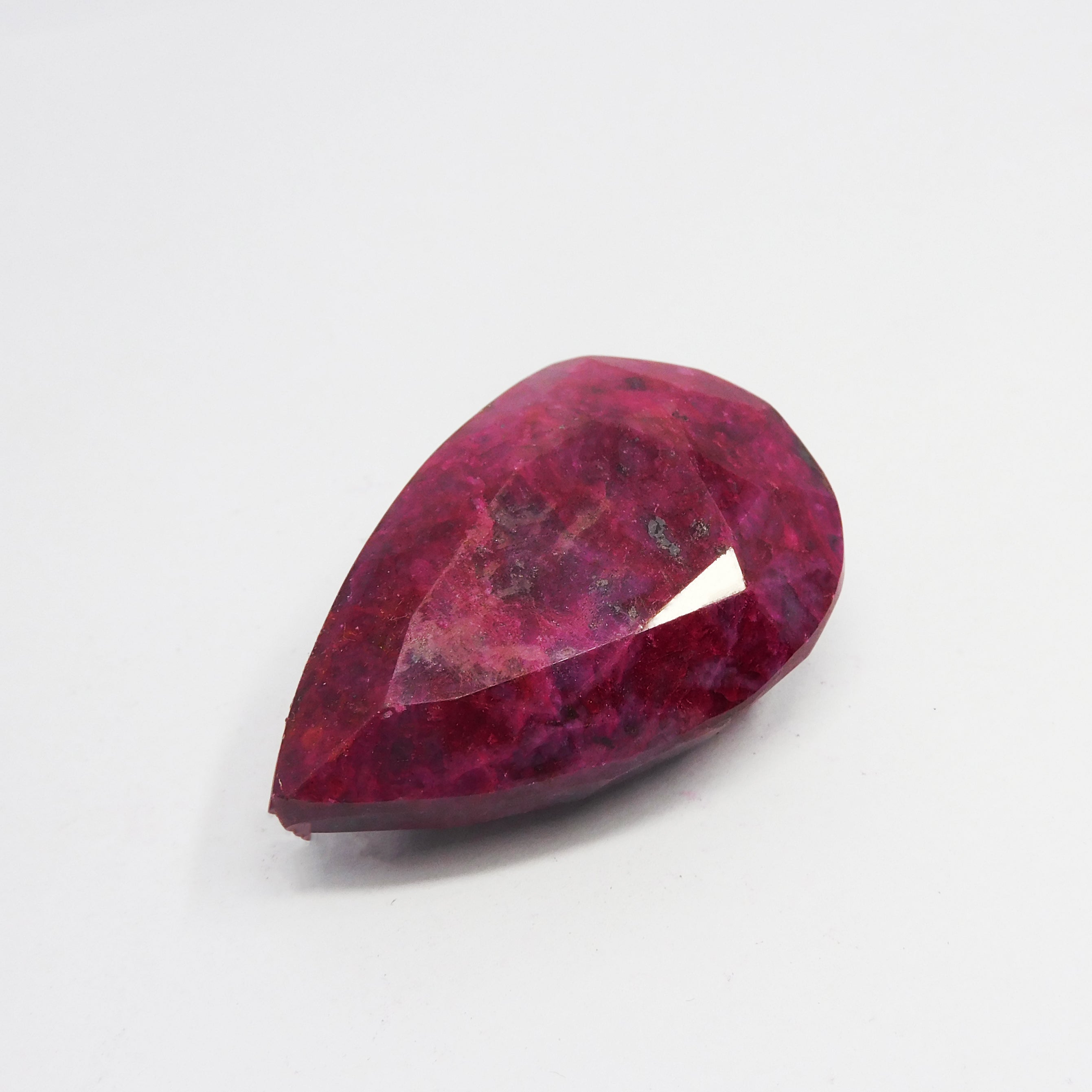 Big Size Pendant Making 173.55 Carat Pear Cut Natural Red Ruby Certified Loose Gemstone