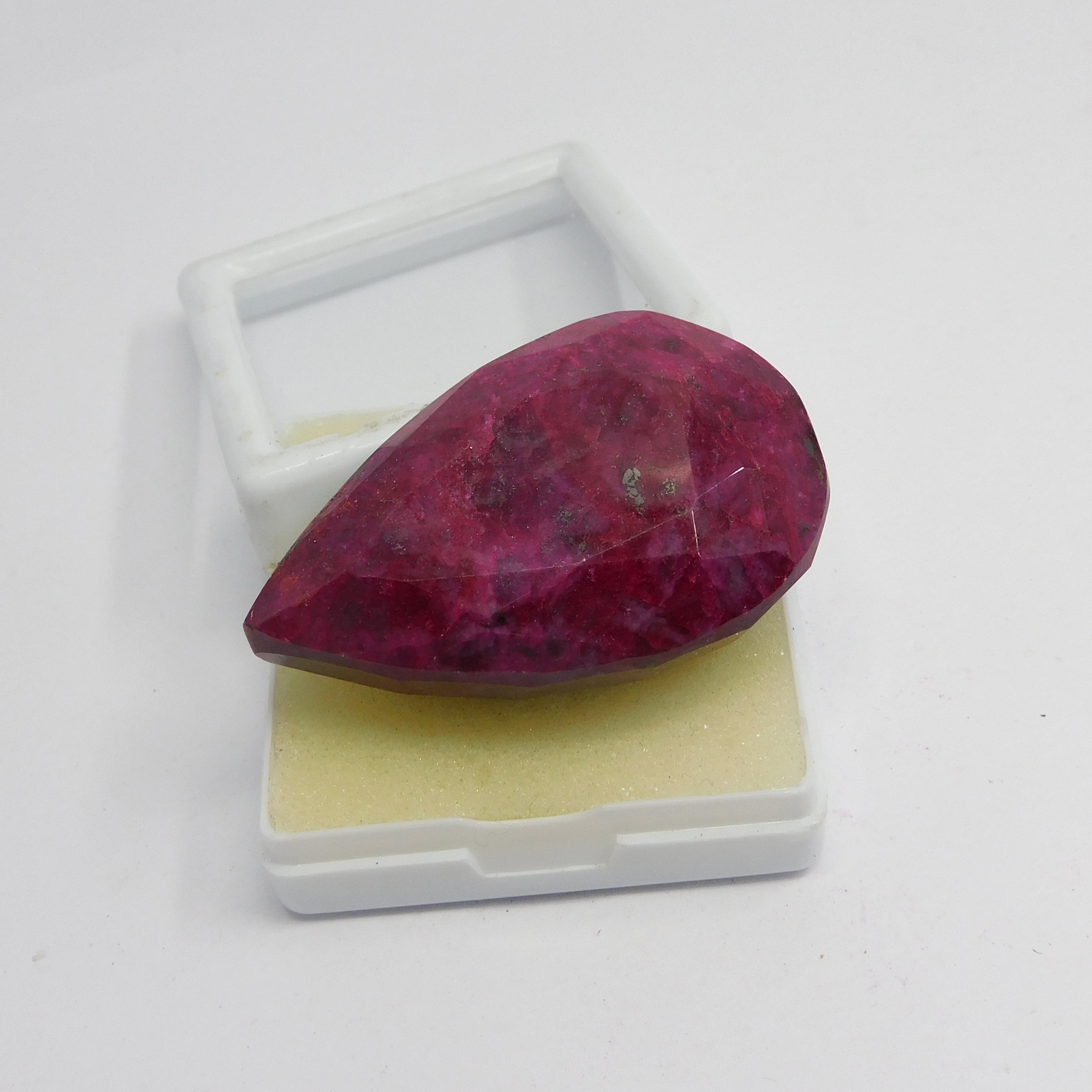 Big Size Pendant Making 173.55 Carat Pear Cut Natural Red Ruby Certified Loose Gemstone