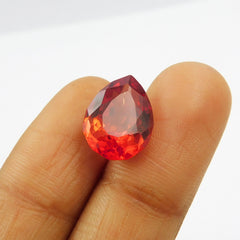 Free Shipping & Gift , Gift For Wife/  Sister !!! Pear Shape Natural 9.45 Carat Orange Sapphire Certified Loose Gemstone