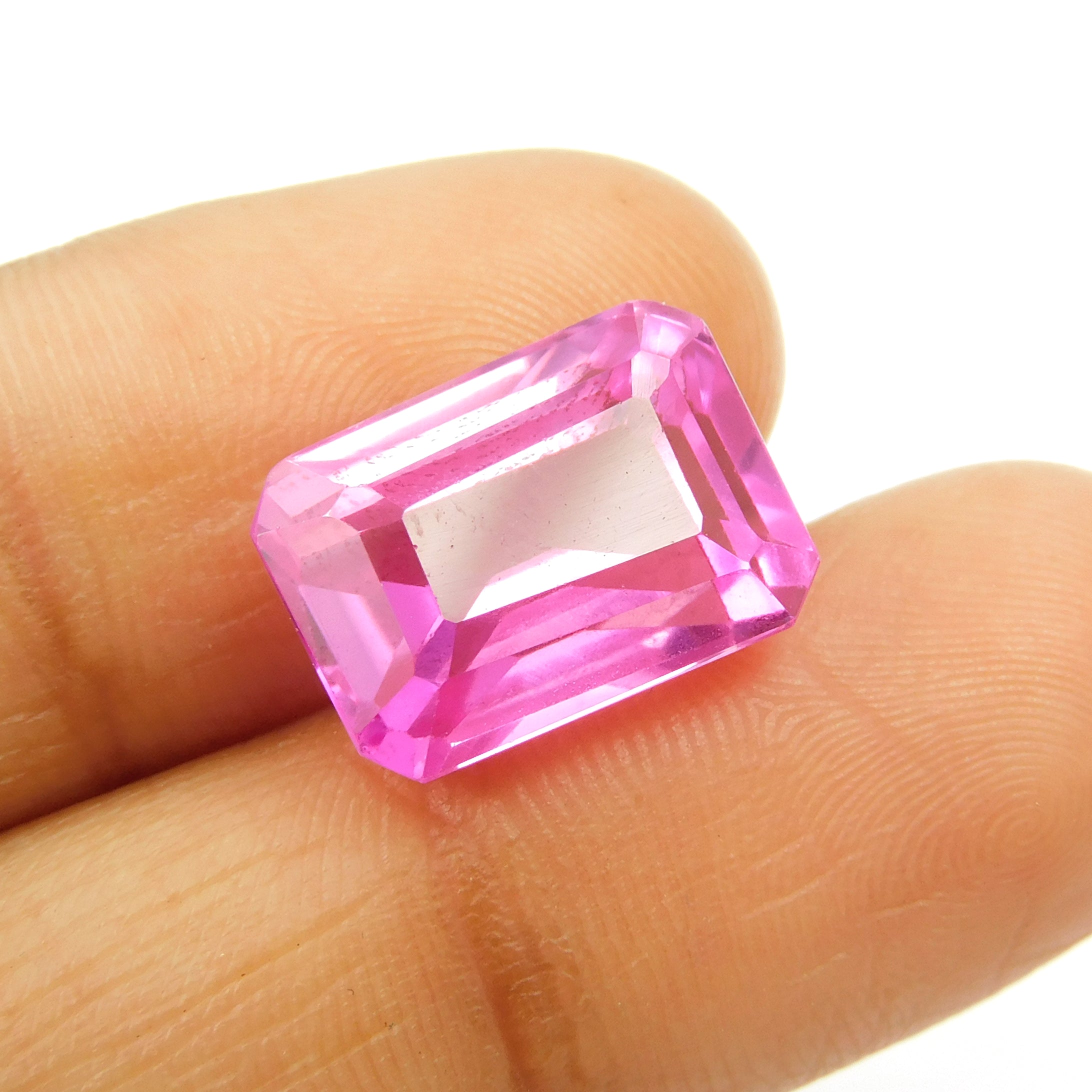 " SAPPHIRE " Best For Protection & Overall Well-being !! Emerald Cut Pink Ceylon Sapphire 12 Ct CERTIFIED Natural Loose Gemstone | Free Delivery & Gift | Gift For Her