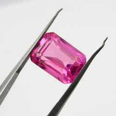 " SAPPHIRE " Best For Protection & Overall Well-being !! Emerald Cut Pink Ceylon Sapphire 12 Ct CERTIFIED Natural Loose Gemstone | Free Delivery & Gift | Gift For Her