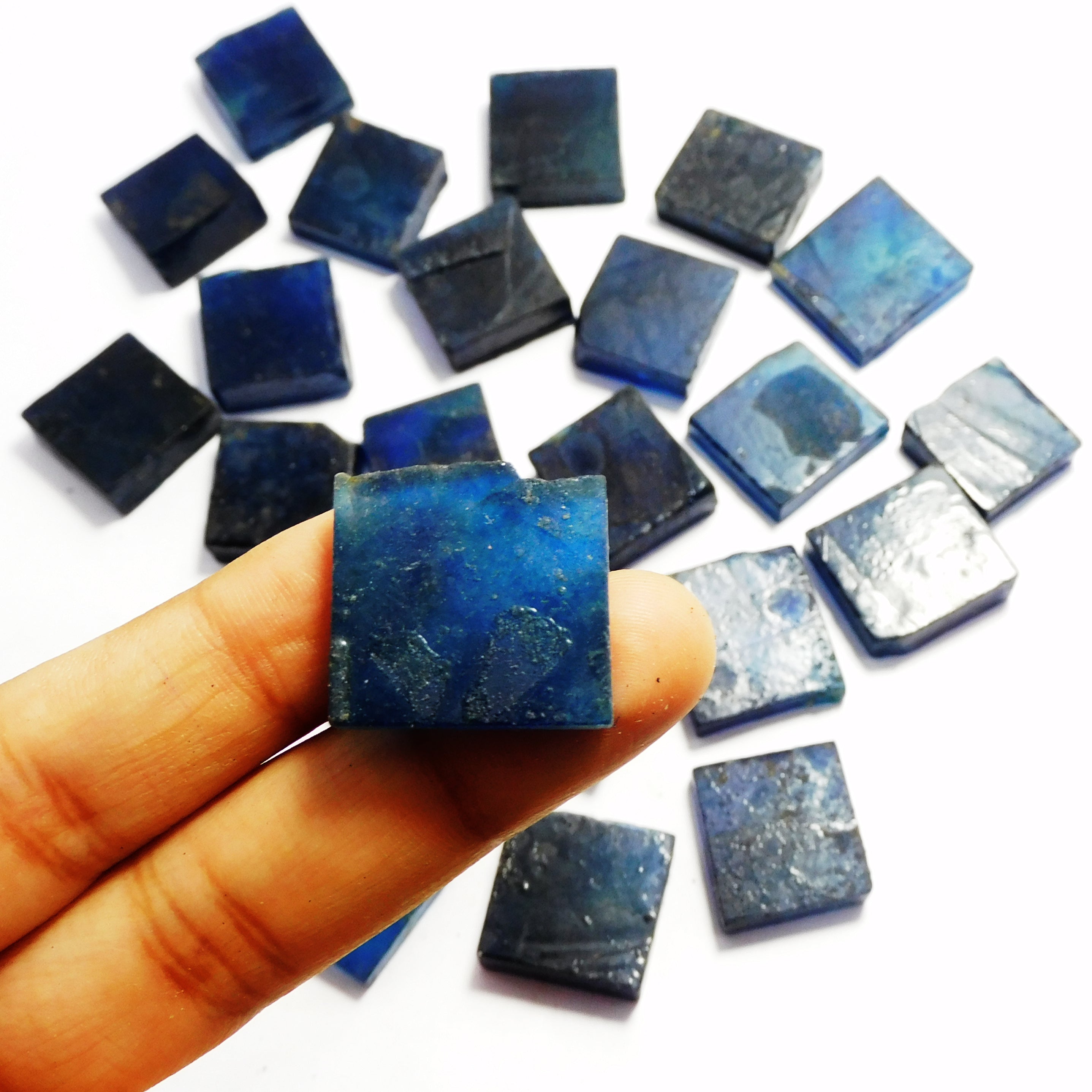 Uncut Raw Rough 350-500 Carat Natural Blue Sapphire Rough Lot Loose Gemstone Certified Square Cut Rough