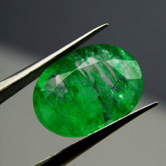 Emerald Green Colombian 7 Ct Natural CERTIFIED Oval Cut Loose Gemstone