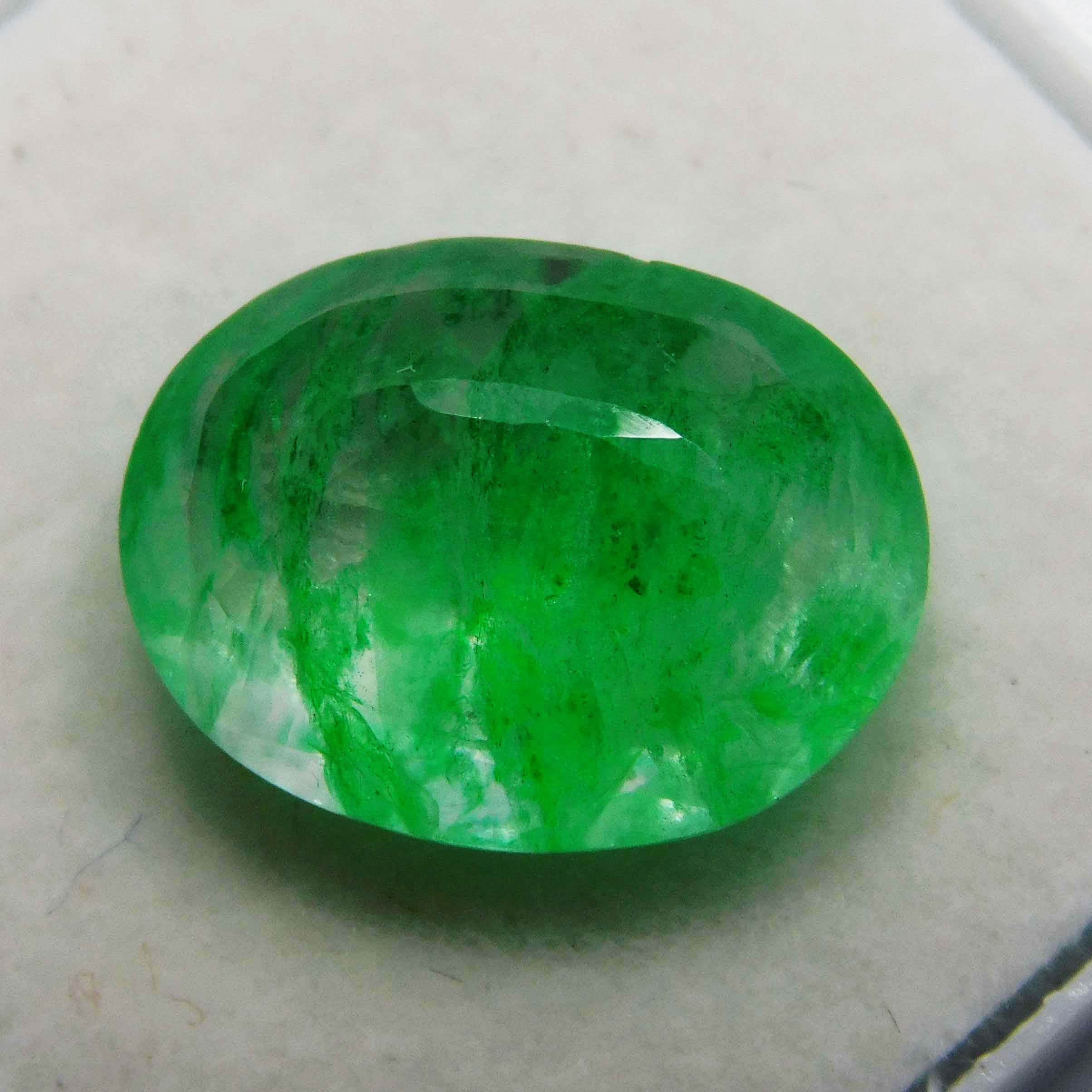 Emerald Green Colombian 7 Ct Natural CERTIFIED Oval Cut Loose Gemstone