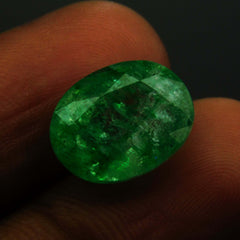 Green Emerald Colombian Oval Cut 6 Carat Natural CERTIFIED Loose Gemstone