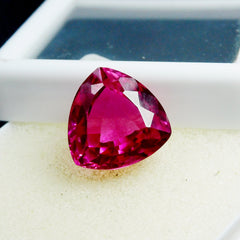 Awesome Ruby Stone 15.40 Carat Natural Pink Ruby Certified Loose Gemstone Trillion Cut | On Demand