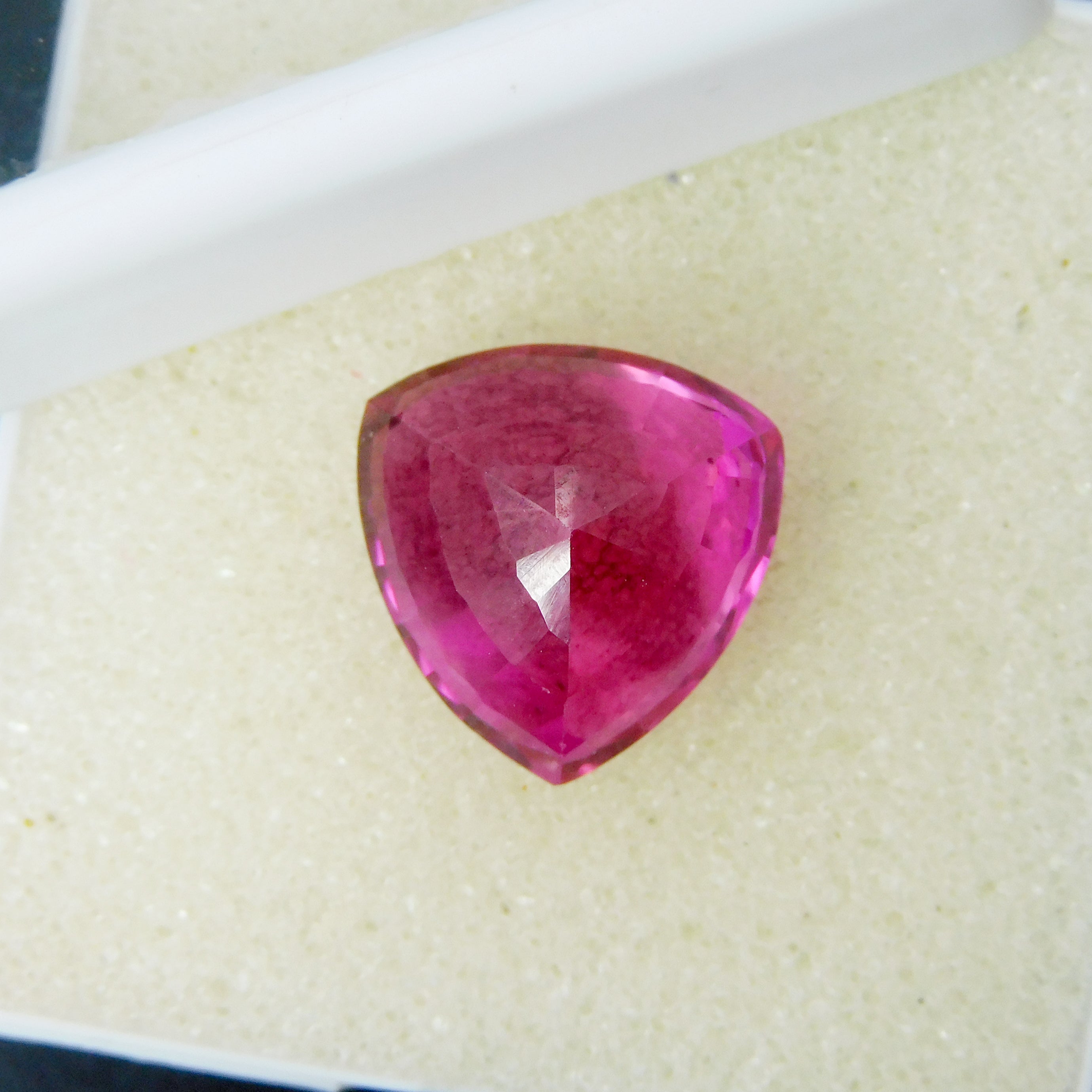 Awesome Ruby Stone 15.40 Carat Natural Pink Ruby Certified Loose Gemstone Trillion Cut | On Demand