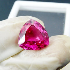 Awesome Ruby Stone 15.40 Carat Natural Pink Ruby Certified Loose Gemstone Trillion Cut | On Demand