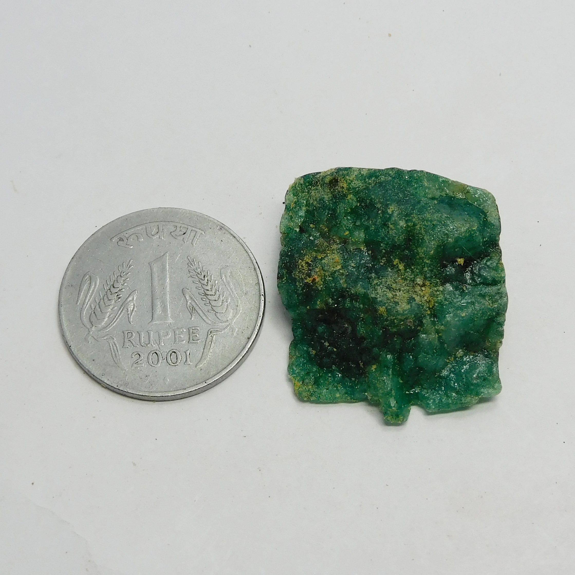 Uncut Rough Certified 55.40 Carat Raw Rough Natural Green Emerald Loose Gemstone