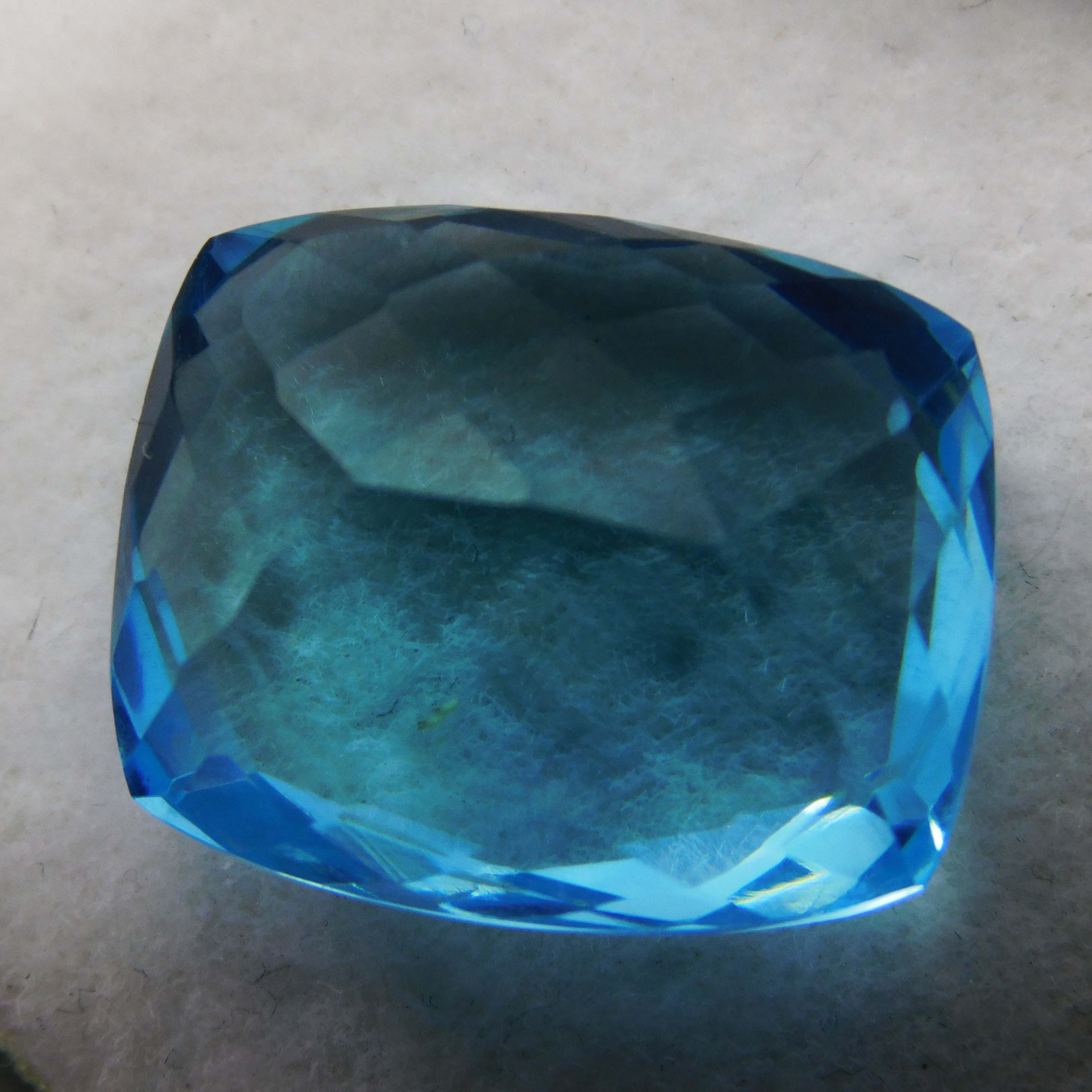 13 Ct Natural Cushion Shape Ocean Blue Aquamarine Certified Loose Gemstone A++