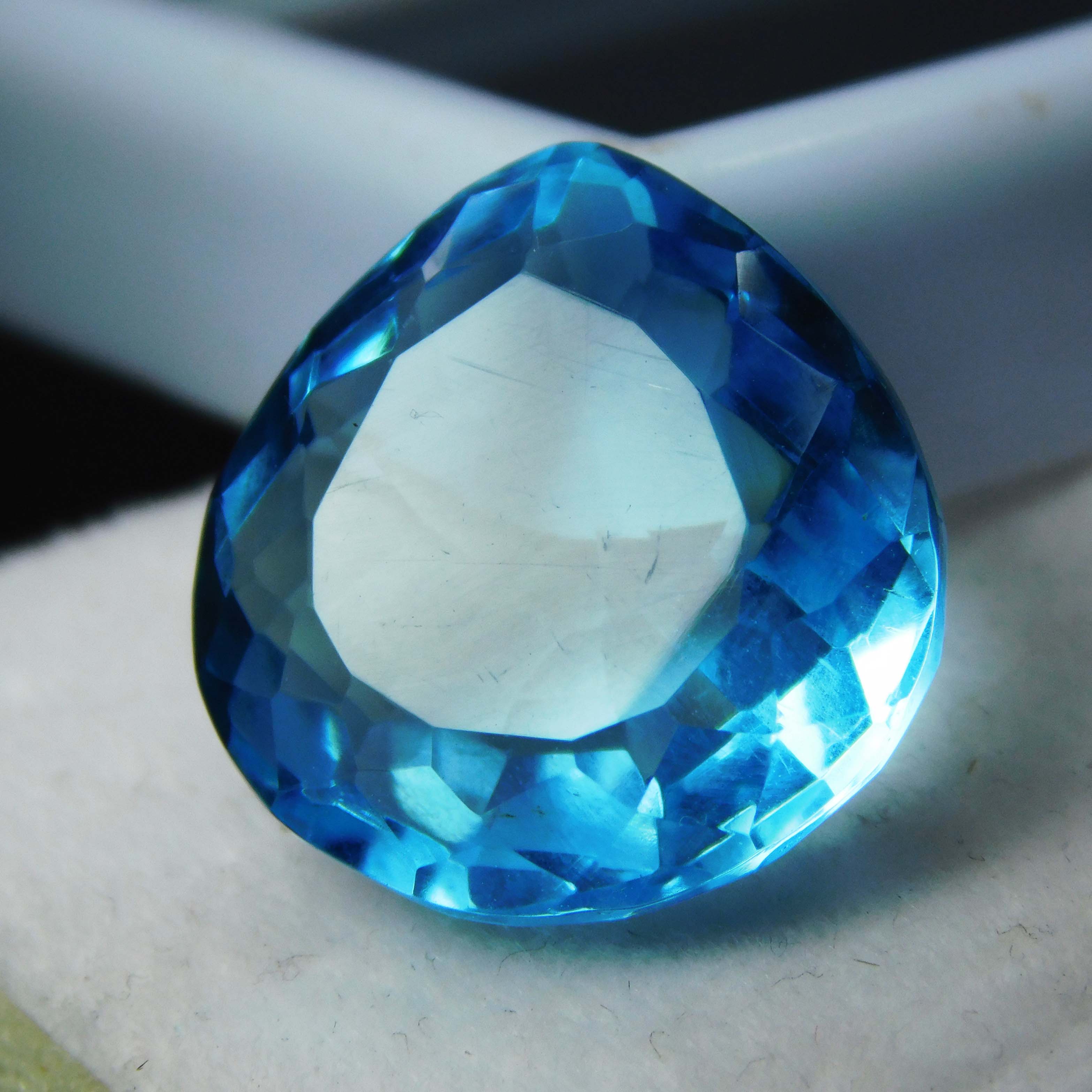 12 Ct Natural Pear Shape Ocean Blue Aquamarine Certified Loose Gemstone A++