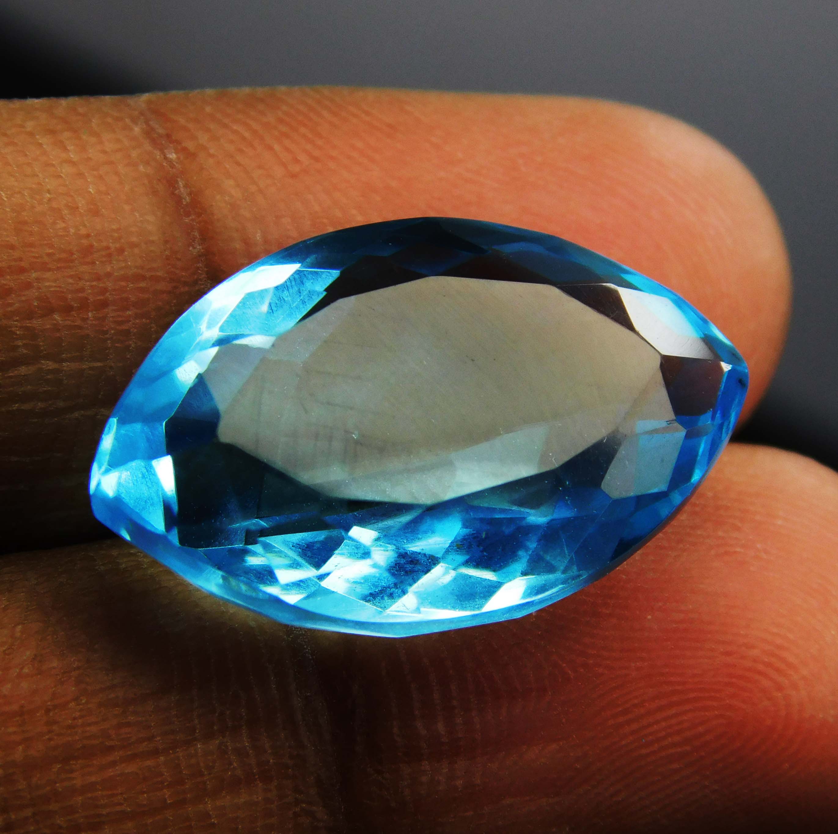 Natural Marquise Shape Ocean Blue Aquamarine 13 Ct Certified Loose Gemstone A++