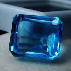 16 Ct CERTIFIED A++ Ocean Blue Aquamarine Loose Gemstone Natural Emerald Cut