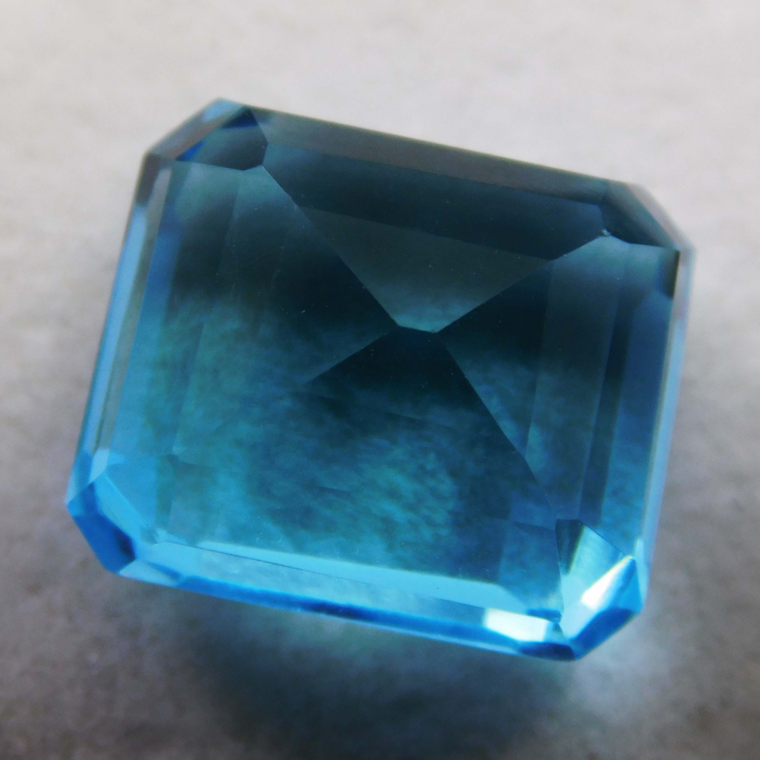 16 Ct CERTIFIED A++ Ocean Blue Aquamarine Loose Gemstone Natural Emerald Cut