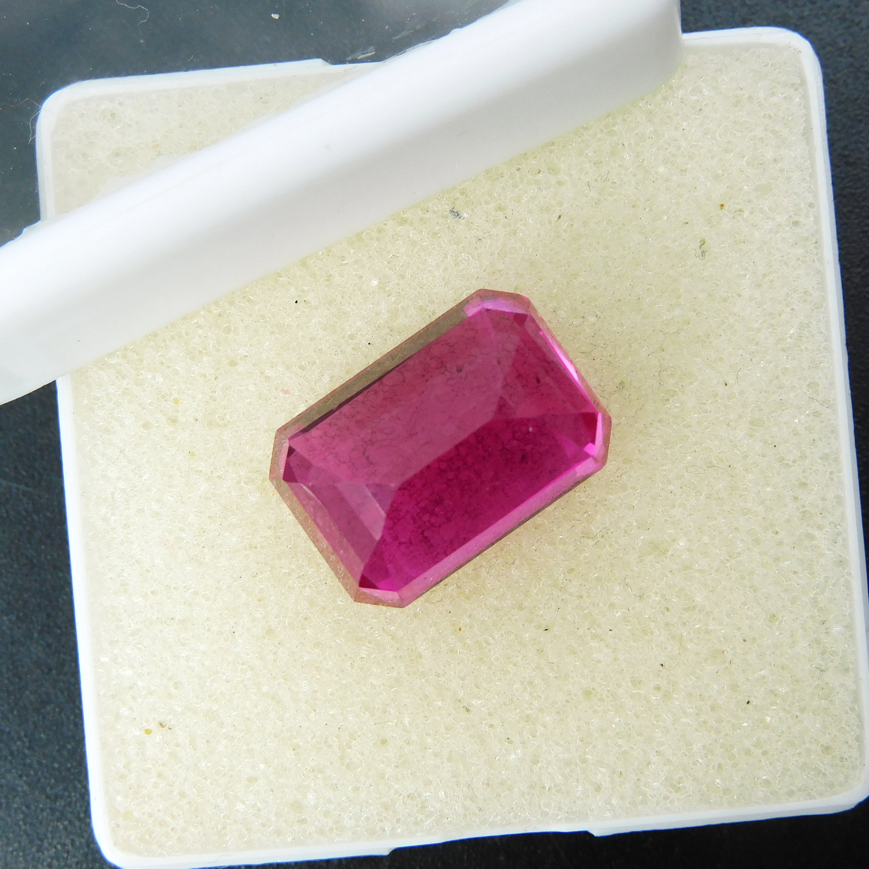 Pinkies Ruby Form Mozambique 17.55 Carat Natural Ruby Emerald Cut Loose Gemstone CERTIFIED Pink Ruby