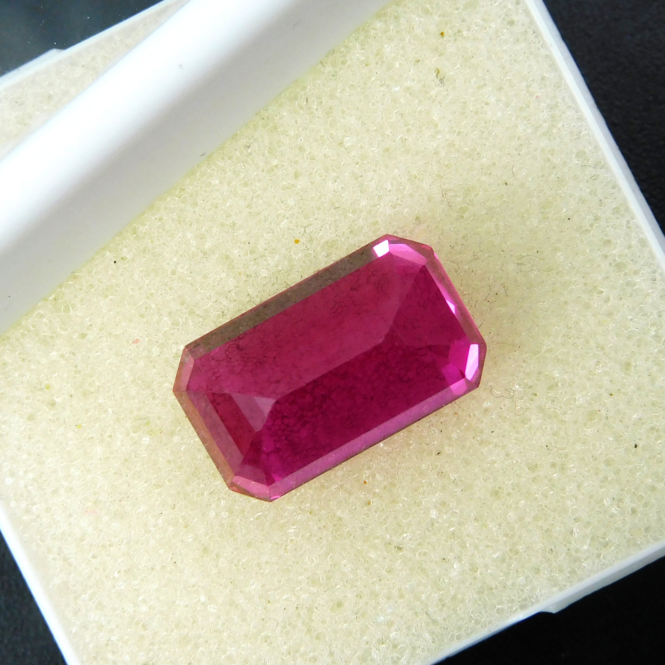 Brilliant Cut Natural Pink Ruby 16.25 Carat CERTIFIED Emerald Cut Loose Gemstone | On Best Price