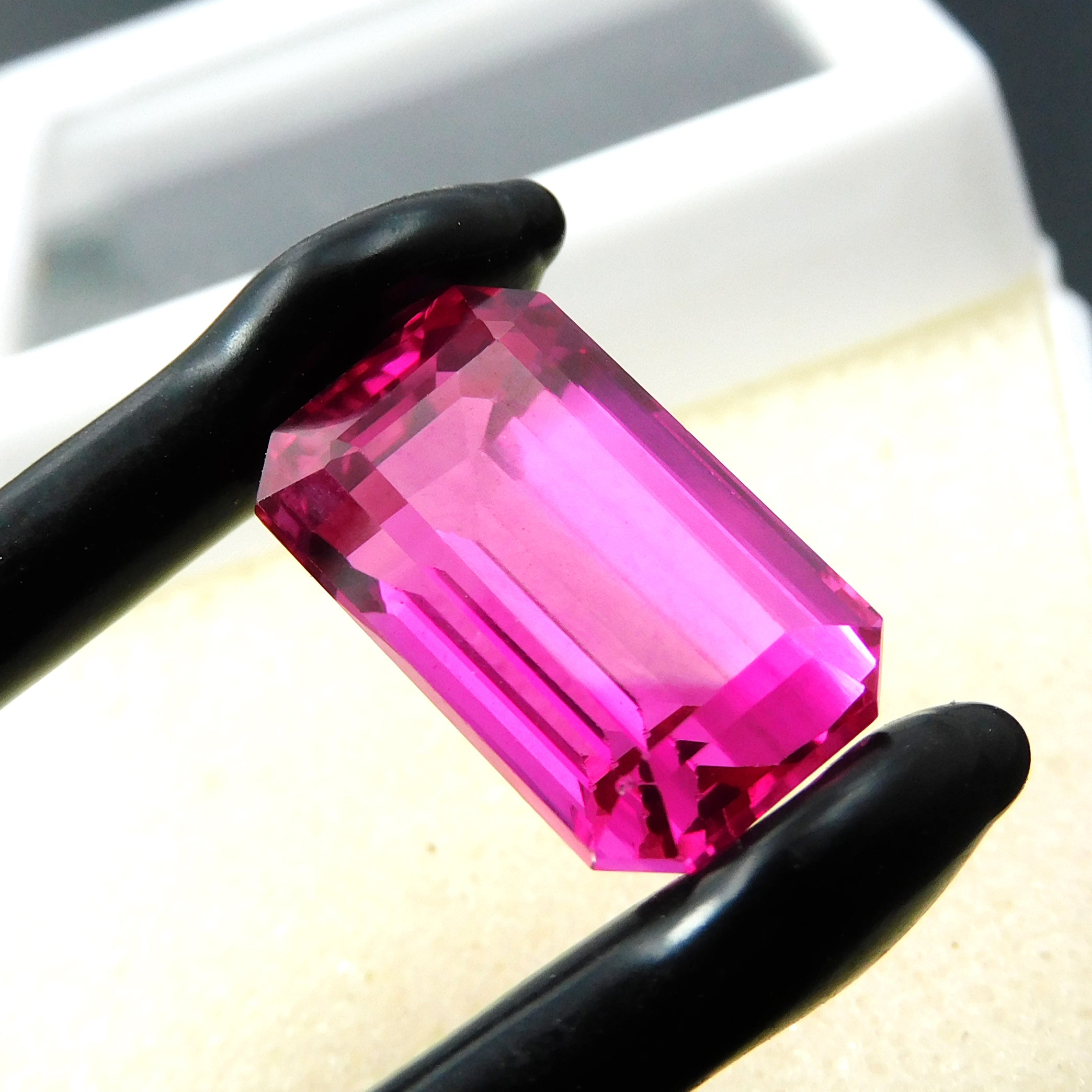 Brilliant Cut Natural Pink Ruby 16.25 Carat CERTIFIED Emerald Cut Loose Gemstone | On Best Price