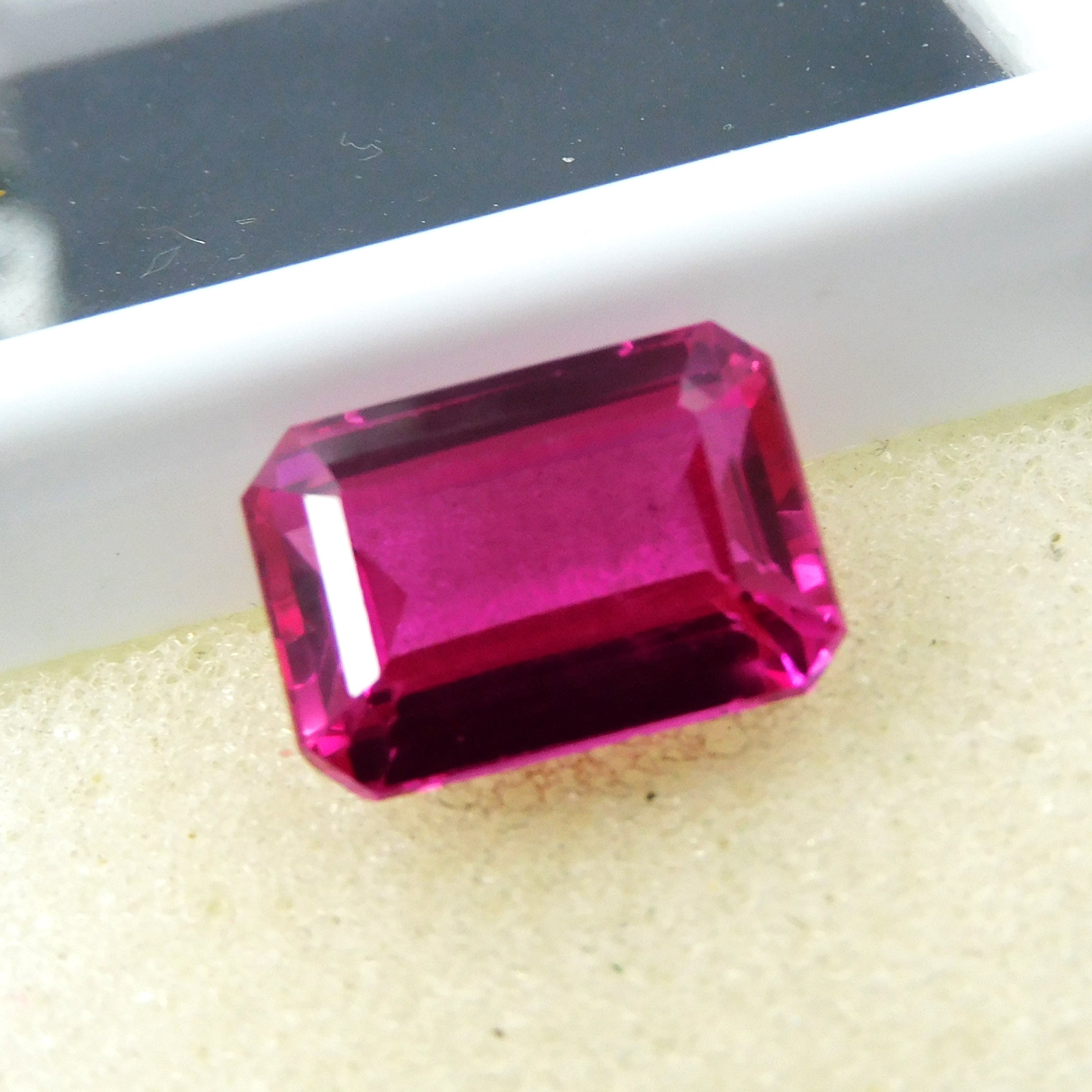 Best For Engagement Rings !! Natural Pink Ruby Emerald Cut 13.65 Carat Loose Gemstone CERTIFIED