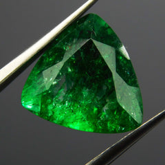 Natural Colombian Emerald Trillion Cut 7 Carat Green CERTIFIED Loose Gemstone