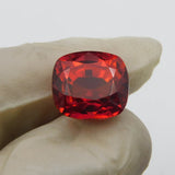 Natural cushion-cut orange sapphire, 8.56ct, a certified and precious gemstone.