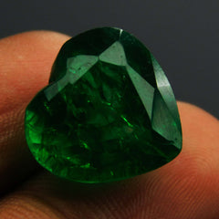 Heart Cut CERTIFIED 10 Ct Natural  Green Colombian Emerald Loose Gemstone