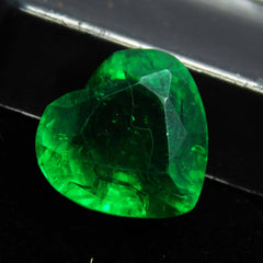 Heart Cut CERTIFIED 10 Ct Natural  Green Colombian Emerald Loose Gemstone