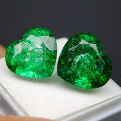 Green Emerald 20.52 Ct Colombian CERTIFIED Natural Heart Cut Rare Loose Gemstone