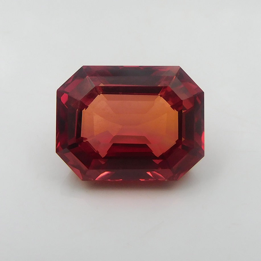 AAA Amazing Quality 9.56 Carat Ceylon Orange Sapphire Emerald Shape Loose Emerald Cut Gemstone Cut For Making Ravishing Jewellery 13x10 MM