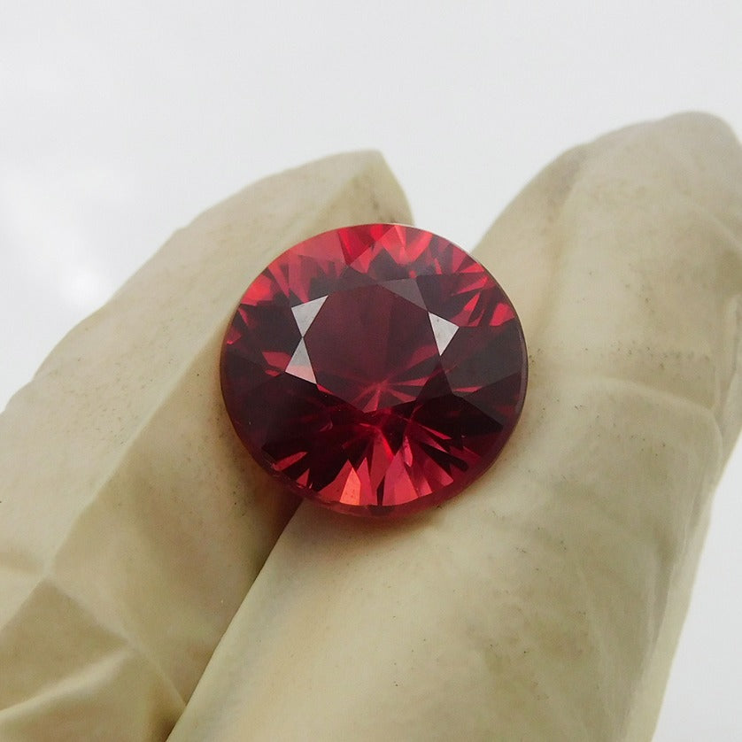 Natural Dark Orange Sapphire Round Cut 9.56 Ct Ring And Jewelry Making Loose Certified Faceted Loose Gemstone A Size 12x12x7MM Ring Size Stone Gift For Mom