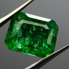 CERTIFIED Emerald Cut 9 Carat Natural Emerald Green Colombian Loose Gemstone