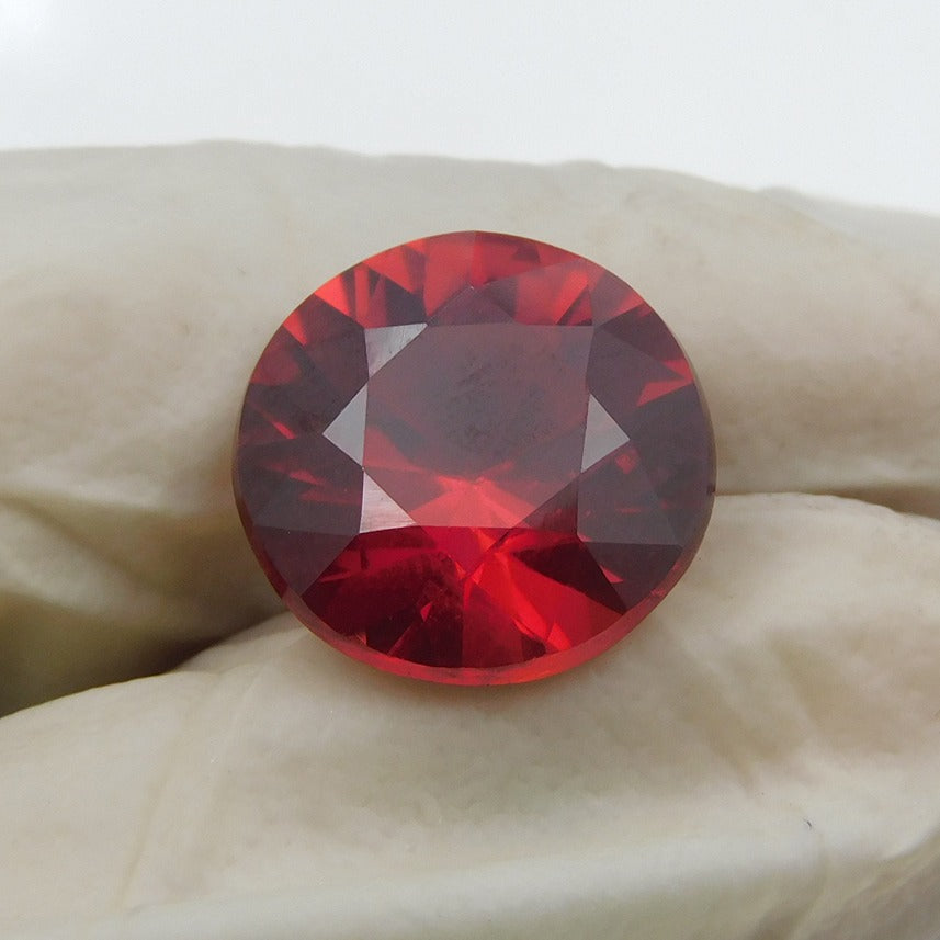 10.52 Carat AAA Grade Flawless Ceylon Orange Sapphire Round Loose Cut Gemstone, Beautiful Unique Fashion Jewelry & Ring Making Product 13x13MM