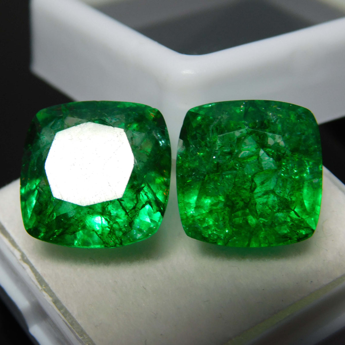 Square Cushion Emerald Natural Untreated Green Colombian Emerald 18 Ct Certified Loose Gemstone