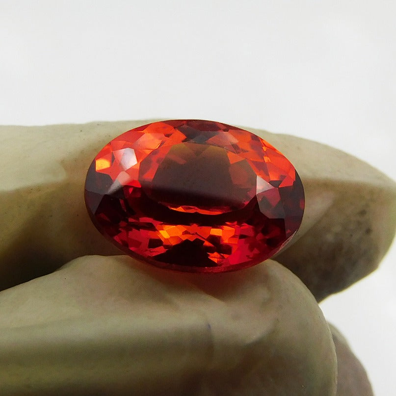 SALE !! Certified 9.23 Carat Natural Flawless Orange Sapphire Ceylon Oval Shape Ring Size  Loose Gemstone Certified, Best Quality Sapphire For Gift , Ring & Jewelry Making Gemstone Free Gift Free Delivery